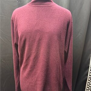 Sag Harbor Men's Turtleneck Sweater in Rich Burgundy